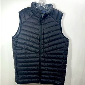 Lands End 800 down Black Quilted Puffer Vest with Stand-Up Collar size LT.NWT